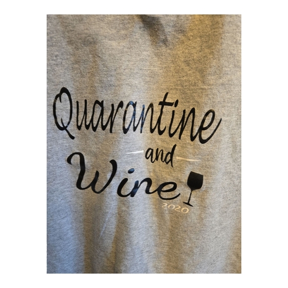 GILDAN Gray V-Neck Graphic Tee - Picture 3 of 4